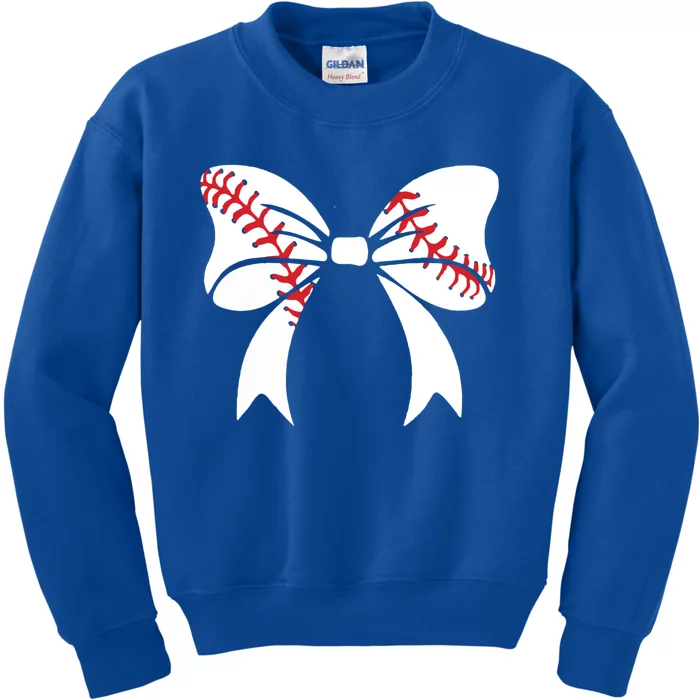 Baseball Bow Coquette Bows Great Gift Kids Sweatshirt