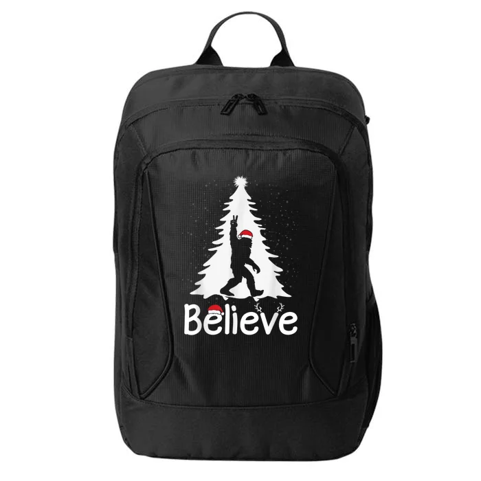 Believe Bigfoot Christmas Yetti Funny Xmas Tree Sasquatch City Backpack