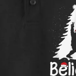 Believe Bigfoot Christmas Yetti Funny Xmas Tree Sasquatch Dry Zone Grid Performance Polo