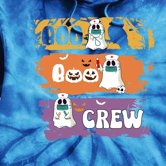 Boo Boo Crew Funny Nurse Halloween Ghost Costume Gift Tie Dye Hoodie