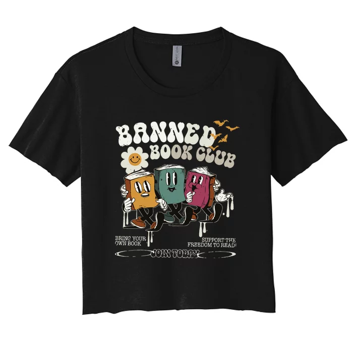 Banned Book Club Halloween Read Banned Books Women's Crop Top Tee