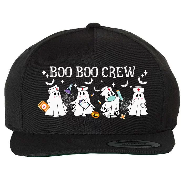 Boo Boo Crew Nurse Ghost Funny Halloween Wool Snapback Cap