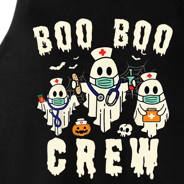 Boo Boo Crew Ghost Halloween Paramedic Nurse RN ER NICU LPN Ladies Tri-Blend Wicking Tank