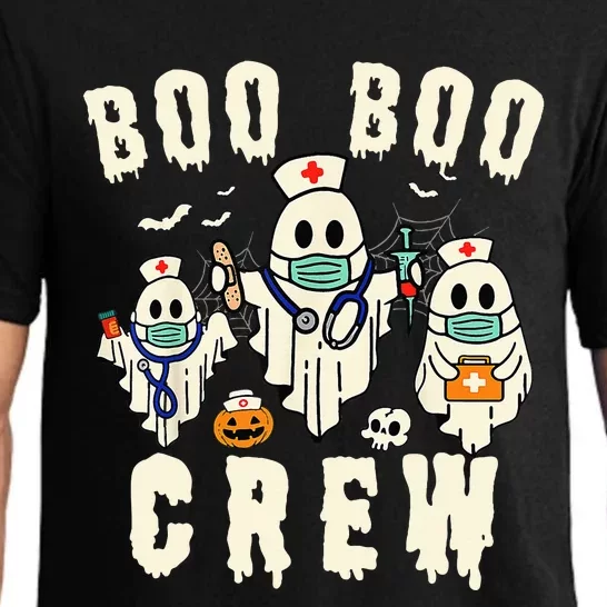 Boo Boo Crew Ghost Halloween Paramedic Nurse RN ER NICU LPN Pajama Set