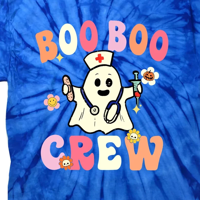 Boo Boo Crew Nurse Ghost Funny Halloween Costume For Gift Tie-Dye T-Shirt