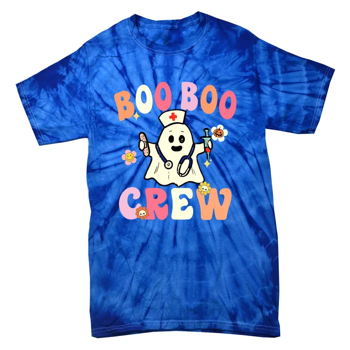 Boo Boo Crew Nurse Ghost Funny Halloween Costume For Gift Tie-Dye T-Shirt