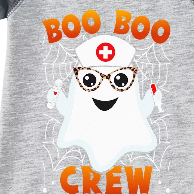 Boo Boo Crew Nurse Leopard Glasses Lazy Halloween Costume Infant Baby Jersey Bodysuit