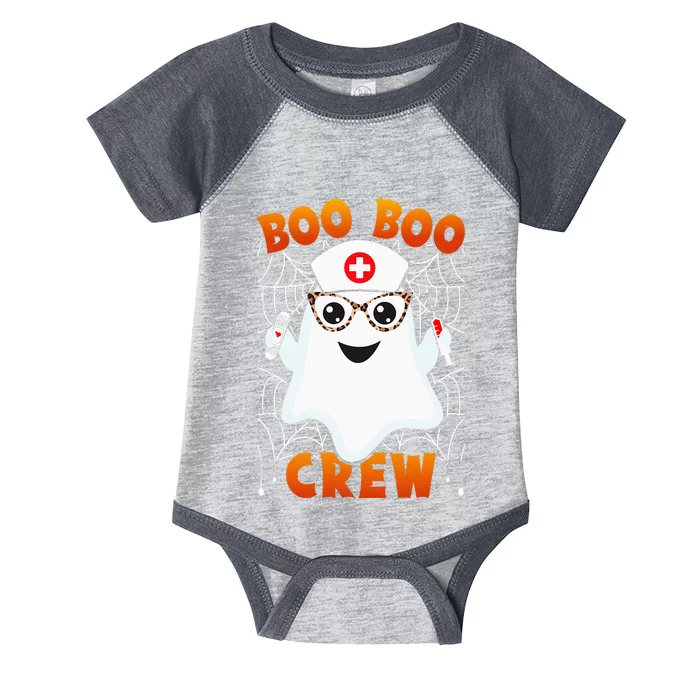 Boo Boo Crew Nurse Leopard Glasses Lazy Halloween Costume Infant Baby Jersey Bodysuit