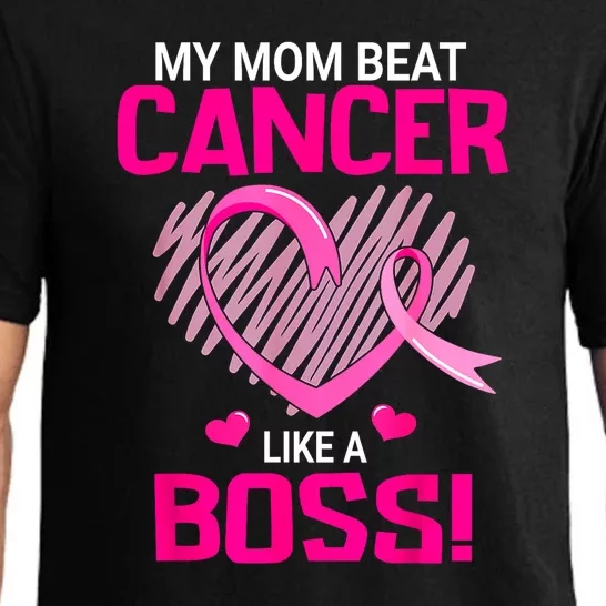 Beat Breast Cancer My Mom Like A Boss Warrior Survivor Fight Gift Pajama Set