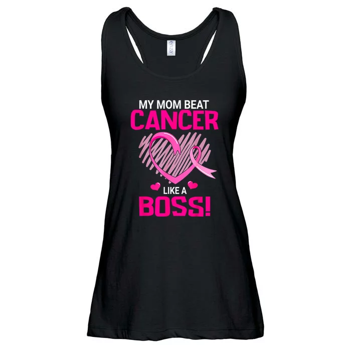 Beat Breast Cancer My Mom Like A Boss Warrior Survivor Fight Gift Ladies Essential Flowy Tank