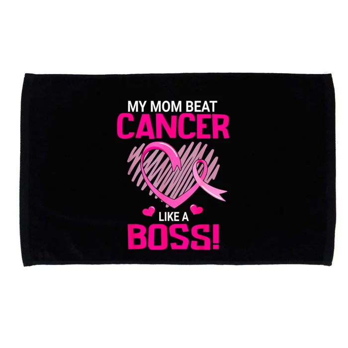 Beat Breast Cancer My Mom Like A Boss Warrior Survivor Fight Gift Microfiber Hand Towel