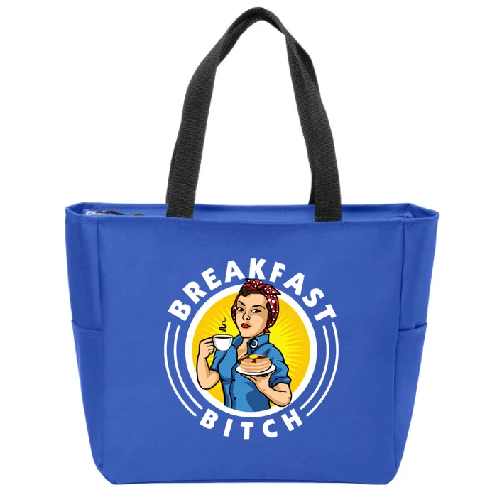 Breakfast Bitch Cool Gift Zip Tote Bag