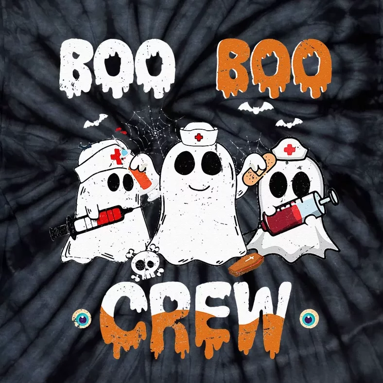 Boo Boo Crew Nurse Ghost Funny Halloween Costume Matching Tie-Dye T-Shirt