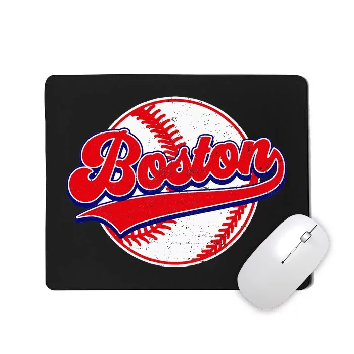 Boston Baseball Cityscape Distressed Women Mousepad