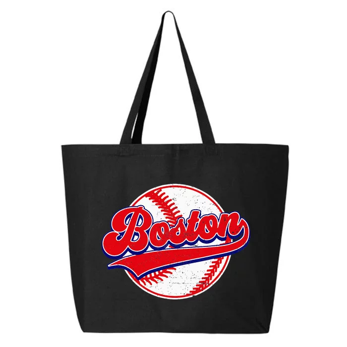 Boston Baseball Cityscape Distressed Women 25L Jumbo Tote