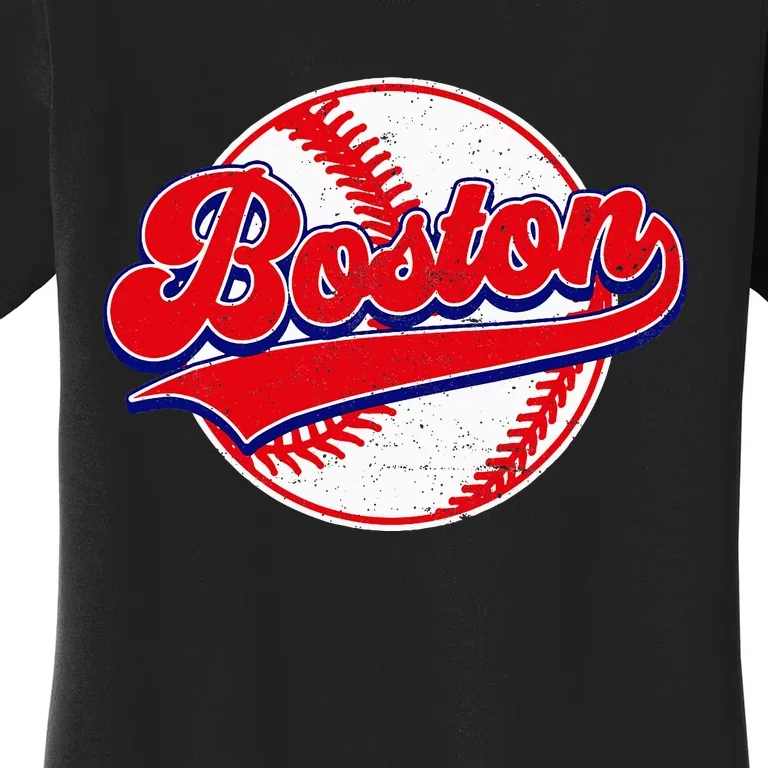 Boston Baseball Cityscape Distressed Women Women's T-Shirt