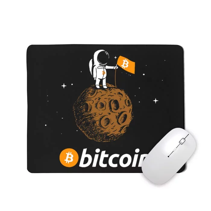 Bitcoin Btc Crypto To The Moon Featuring Astronaut Mousepad