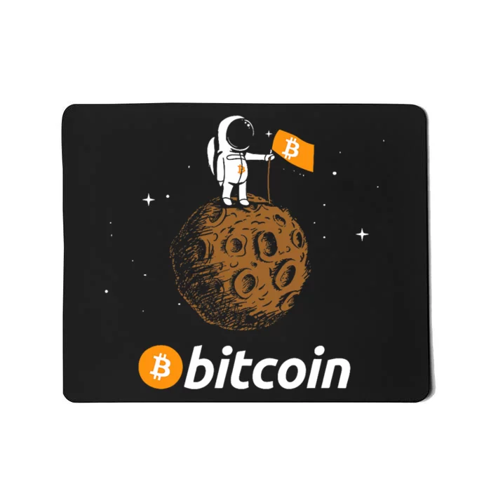 Bitcoin Btc Crypto To The Moon Featuring Astronaut Mousepad