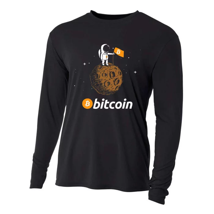 Bitcoin Btc Crypto To The Moon Featuring Astronaut Cooling Performance Long Sleeve Crew