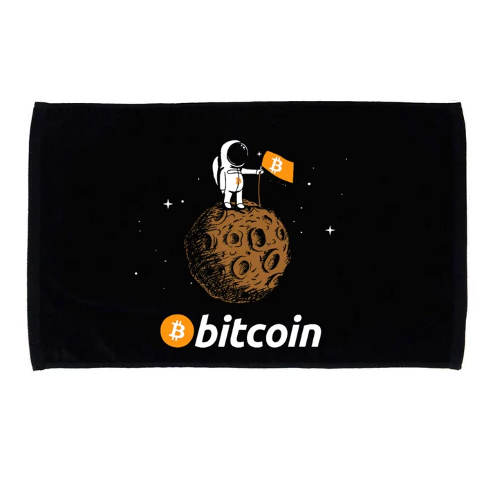 Bitcoin Btc Crypto To The Moon Featuring Astronaut Microfiber Hand Towel