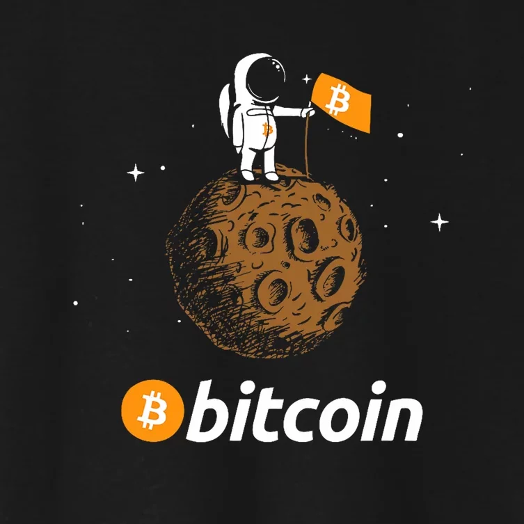 Bitcoin Btc Crypto To The Moon Featuring Astronaut Women's Crop Top Tee