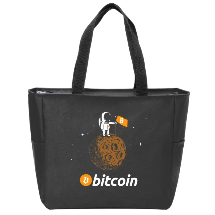 Bitcoin Btc Crypto To The Moon Featuring Astronaut Zip Tote Bag