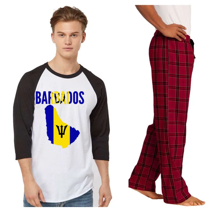 Barbadian Barbados Country Map Flag Raglan Sleeve Pajama Set