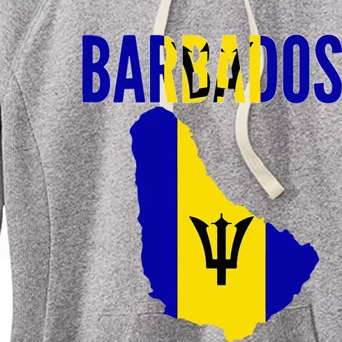 Barbadian Barbados Country Map Flag Women's Fleece Hoodie