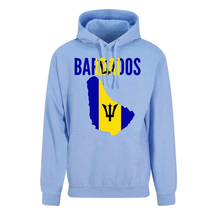 Barbadian Barbados Country Map Flag Unisex Surf Hoodie