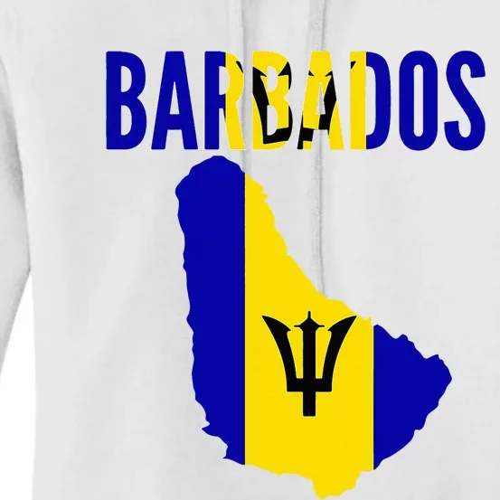 Barbadian Barbados Country Map Flag Women's Pullover Hoodie