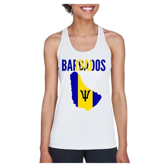 Barbadian Barbados Country Map Flag Women's Racerback Tank