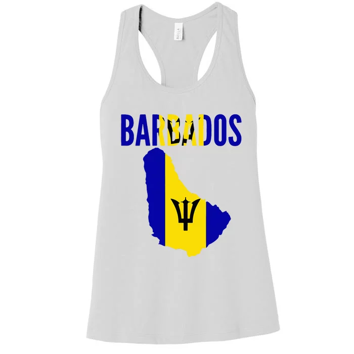 Barbadian Barbados Country Map Flag Women's Racerback Tank