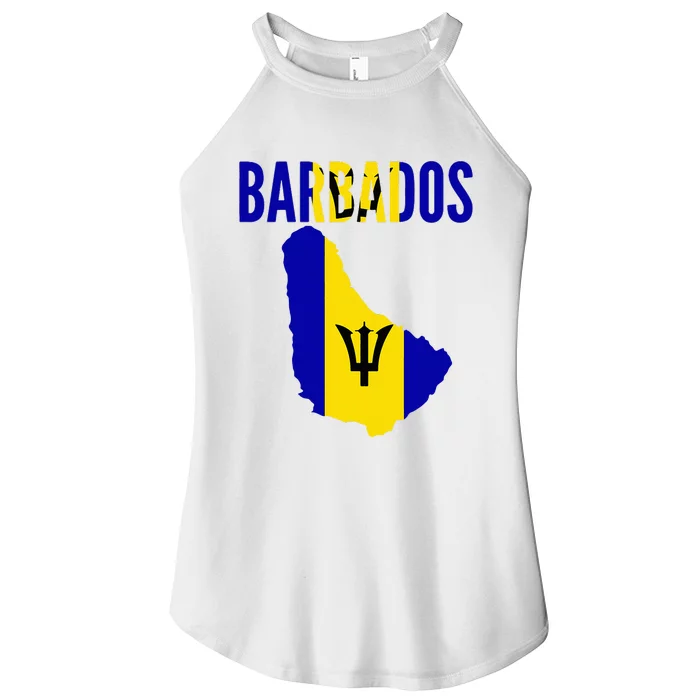 Barbadian Barbados Country Map Flag Women’s Perfect Tri Rocker Tank