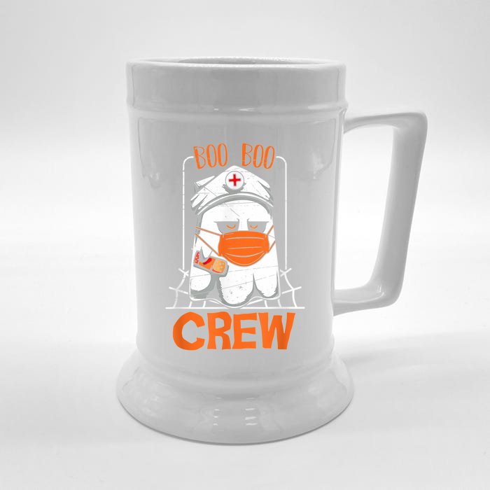 Boo Boo Crew Nurse Halloween Nurses Rn Ghost Cute Gift Front & Back Beer Stein