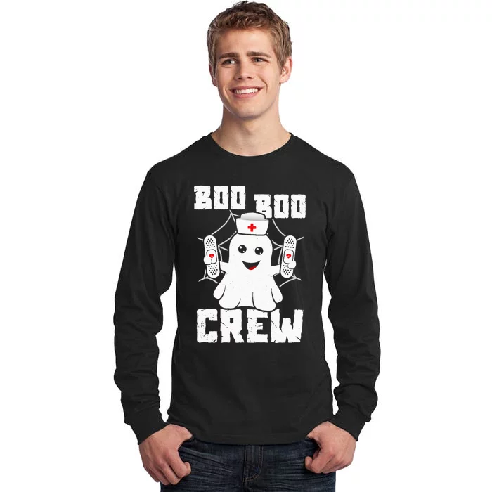 Boo Boo Crew Ghost Nurse Costume Funny Halloween Tall Long Sleeve T-Shirt