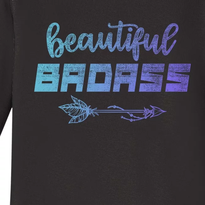 Beautiful Badass | Country Girl Gift | Empowered Wo Baby Long Sleeve Bodysuit