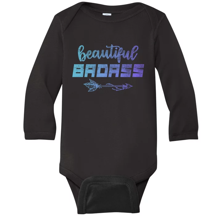 Beautiful Badass | Country Girl Gift | Empowered Wo Baby Long Sleeve Bodysuit