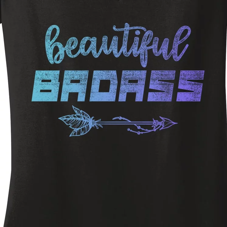 Beautiful Badass | Country Girl Gift | Empowered Wo Women's V-Neck T-Shirt