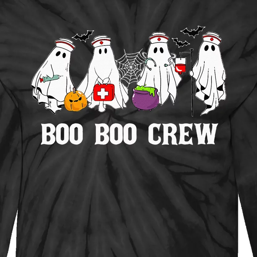 Boo Boo Crew Nurse Funny Ghost Halloween Nursing Tie-Dye Long Sleeve Shirt