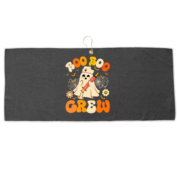 Boo Boo Crew Funny Ghost Nurse Retro Halloween Nursing Rn Large Microfiber Waffle Golf Towel