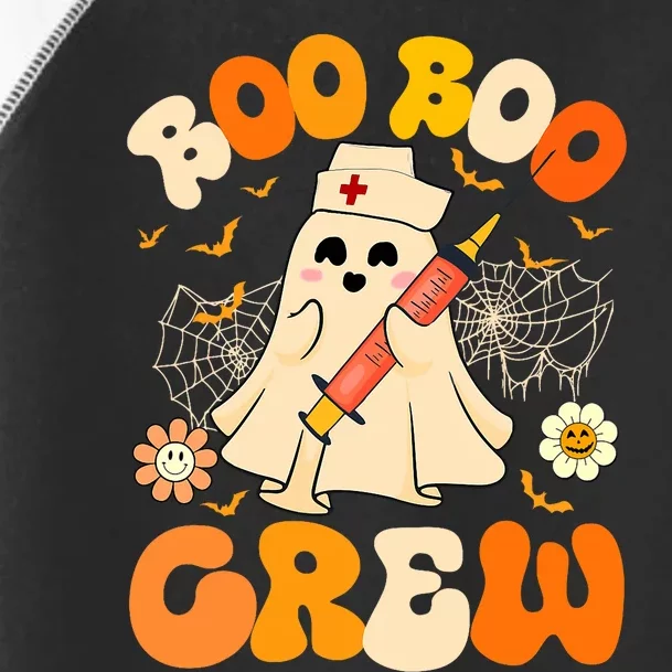 Boo Boo Crew Funny Ghost Nurse Retro Halloween Nursing Rn Toddler Fine Jersey T-Shirt