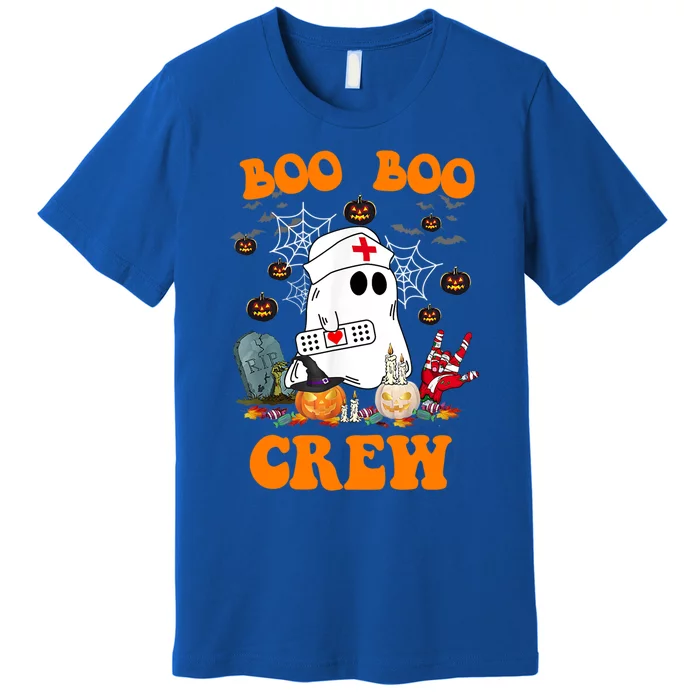 Boo Boo Crew Funny Nurse Halloween Costume Ghost Gift Premium T-Shirt