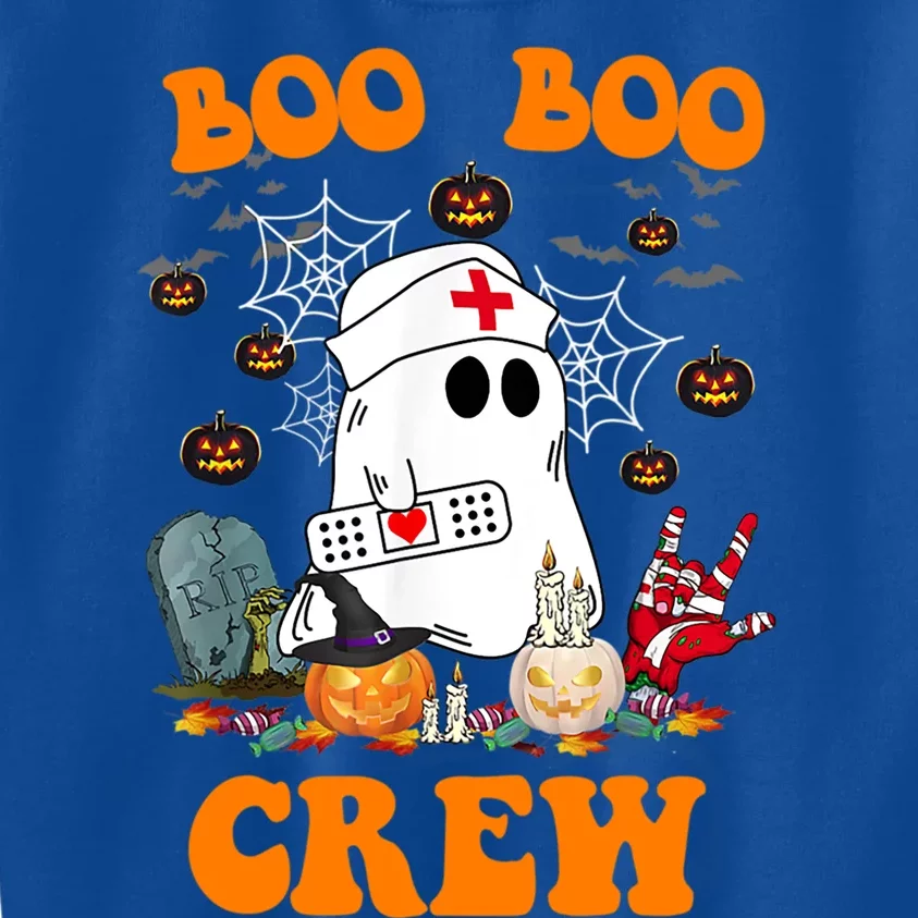 Boo Boo Crew Funny Nurse Halloween Costume Ghost Gift Kids Sweatshirt