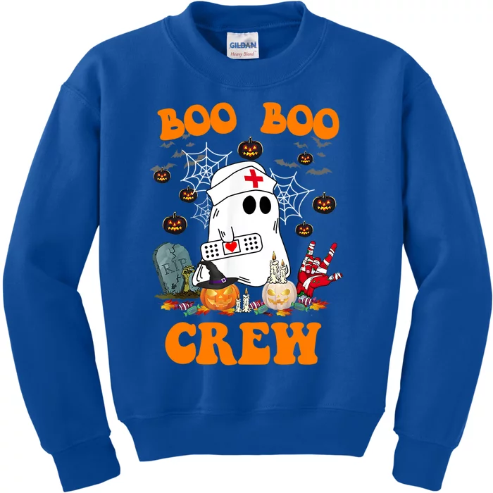 Boo Boo Crew Funny Nurse Halloween Costume Ghost Gift Kids Sweatshirt