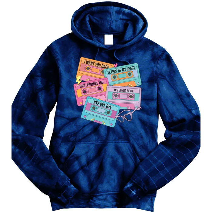 Boy Band Cassette Tape 90s Music Tie Dye Hoodie