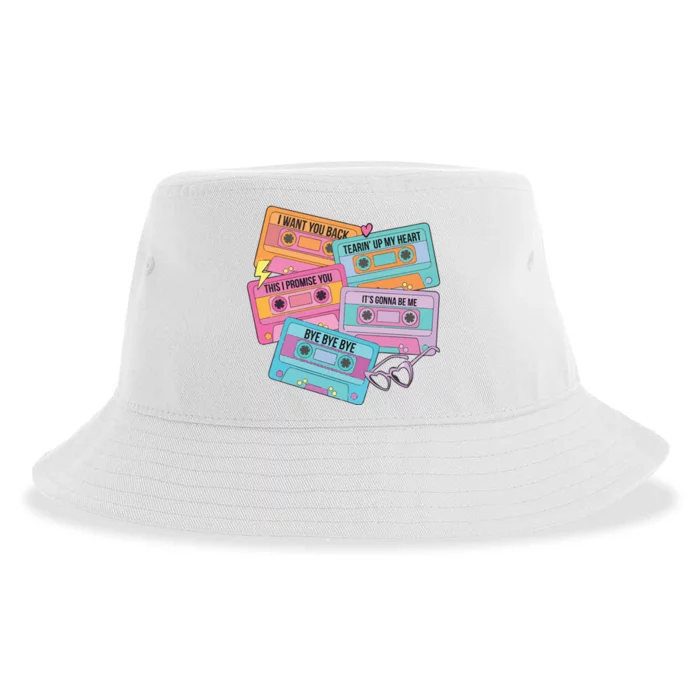 Boy Band Cassette Tape 90s Music Sustainable Bucket Hat