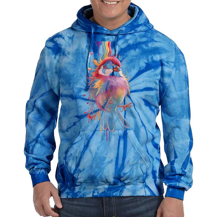 Birding Birdwatching Colorful Bird Lover Bird Gift Tie Dye Hoodie