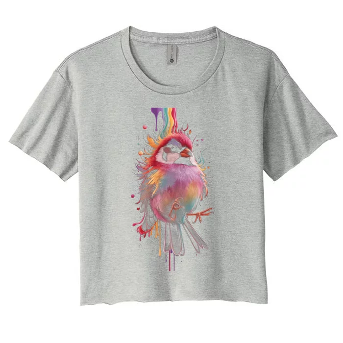 Birding Birdwatching Colorful Bird Lover Bird Gift Women's Crop Top Tee