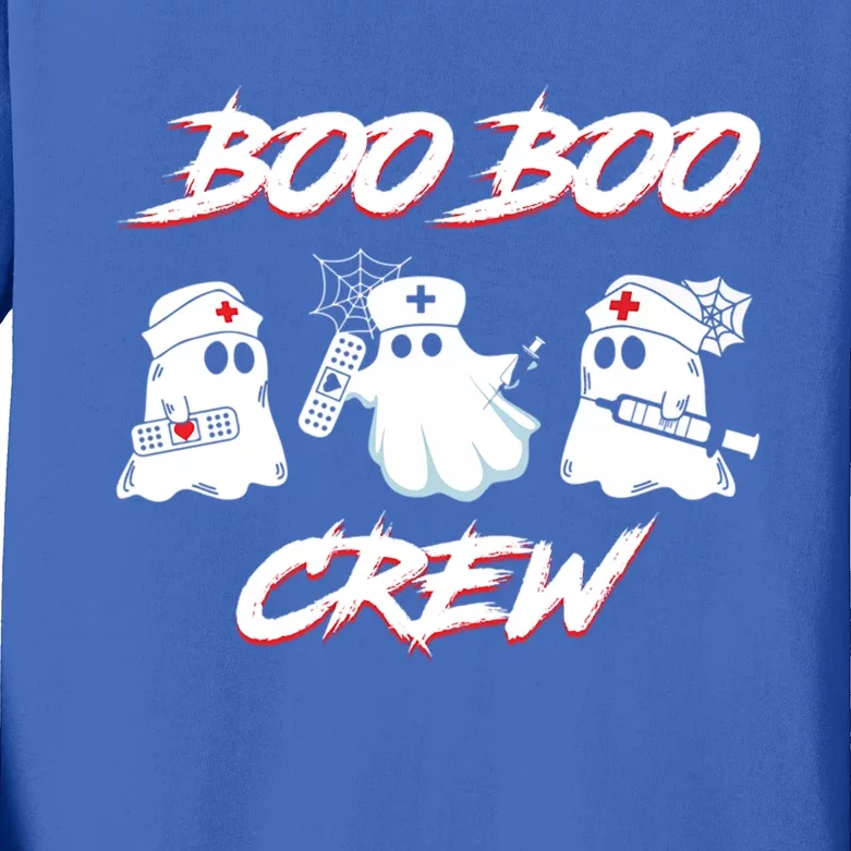 Boo Boo Crew Funny Nurse Halloween Ghost Costume Funny Gift Kids Long Sleeve Shirt