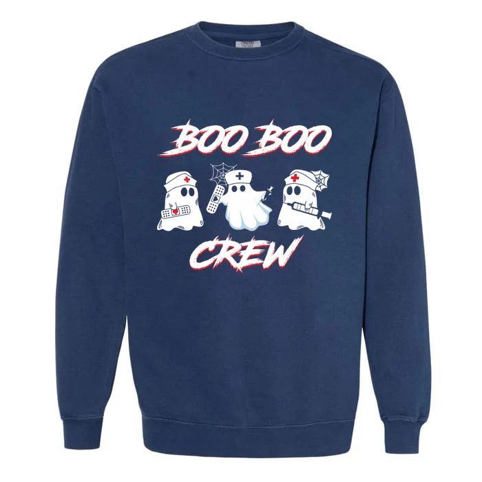 Boo Boo Crew Funny Nurse Halloween Ghost Costume Gift Garment-Dyed Sweatshirt